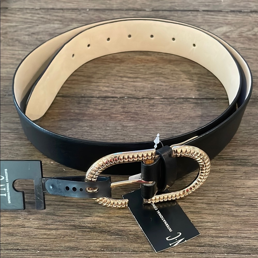 INC Black and Gold Women's Belt XL NEW